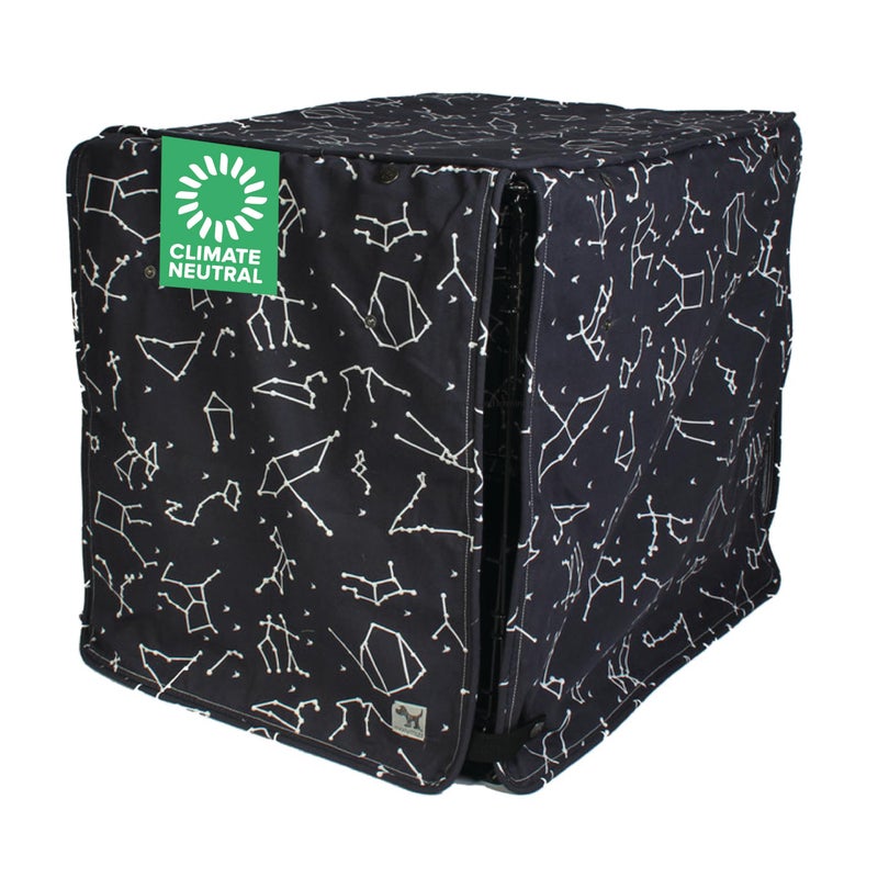Molly Mutt Rocketman Dog Crate Cover, 100% Cotton Canvas Cover with 2 Roll-Up Panels, Ideal for Dog or Cat Crate, Durable, Washable, and Free of Harmful Chemicals, 30" x 19" x 21" - Image 1